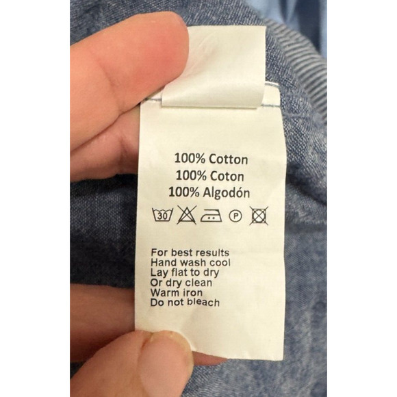 Peter Millar Shirt Japanese Cotton Denim Norm Core Preppy, 2XL - Picture 7 of 8